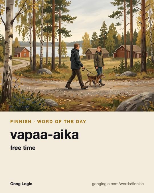 The Finnish word vapaa-aika, illustrated