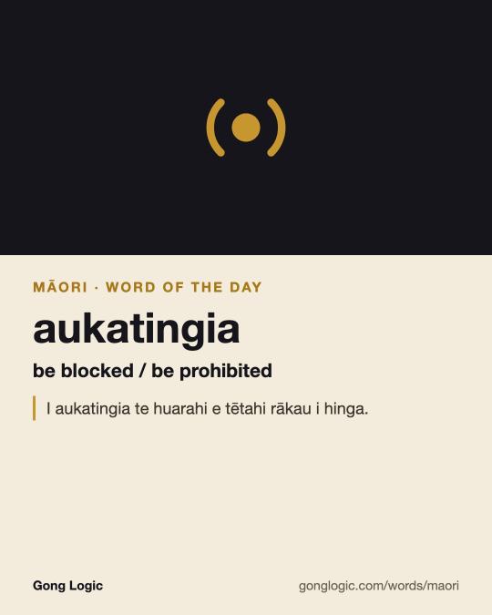 The Māori word aukatingia, illustrated
