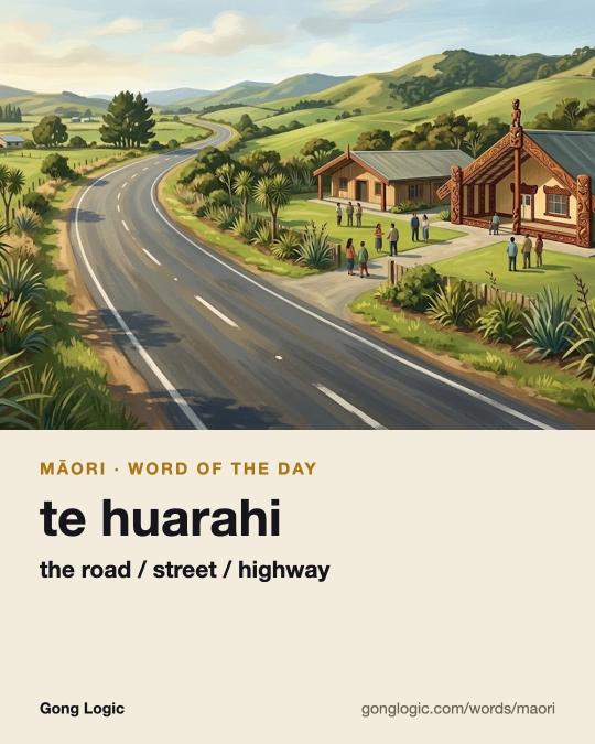 The Māori word te huarahi, illustrated