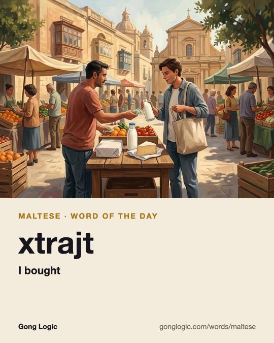 The Maltese word xtrajt, illustrated