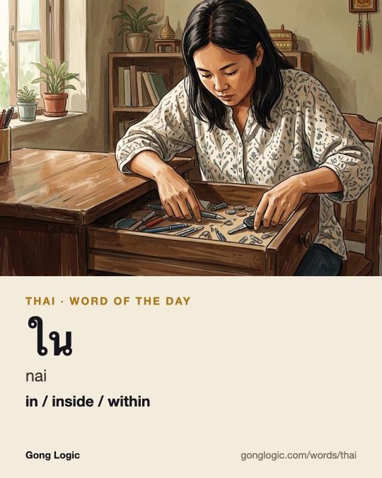 The Thai word ใน, illustrated
