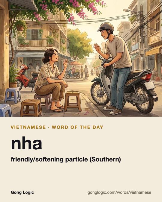 The Vietnamese word nha, illustrated