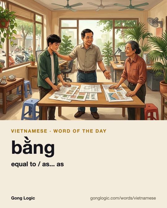 The Vietnamese word bằng, illustrated